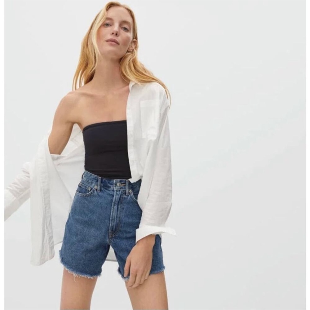 Everlane Black Tube Top built in bra size extra large 90s capsule wardrobe